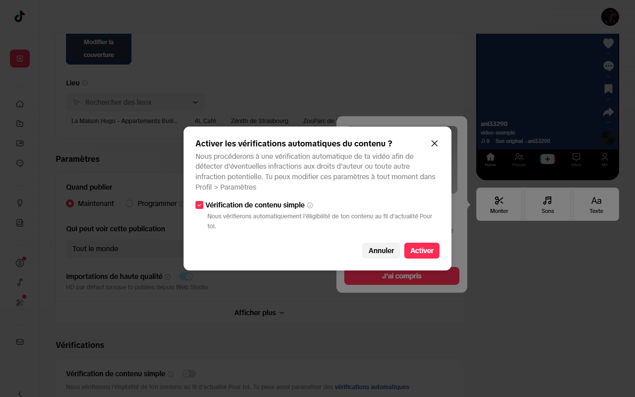 Accepter la vérification